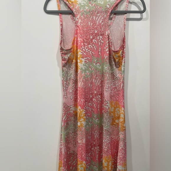 JEAN-PIERRE KLIFA Paris Tank Dress Size Medium Multicolor Coral Slinky Stretch - Picture 2 of 8